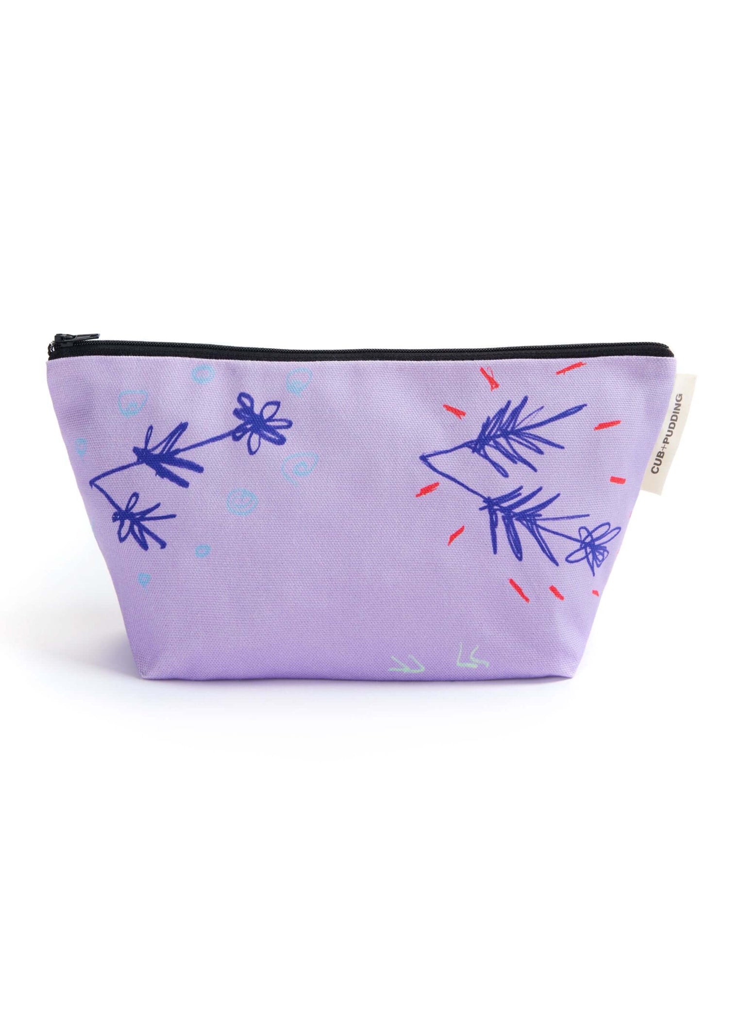 Lavender wildflowers zip pouch