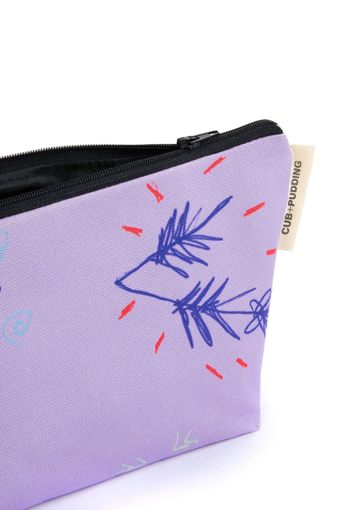 Lavender wildflowers zip pouch