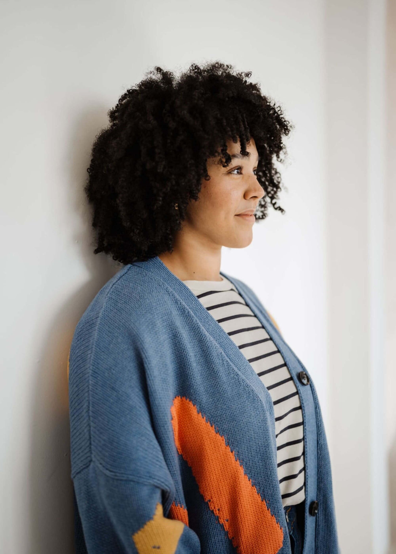 Line Dots Knit Cardigan - Technicolour