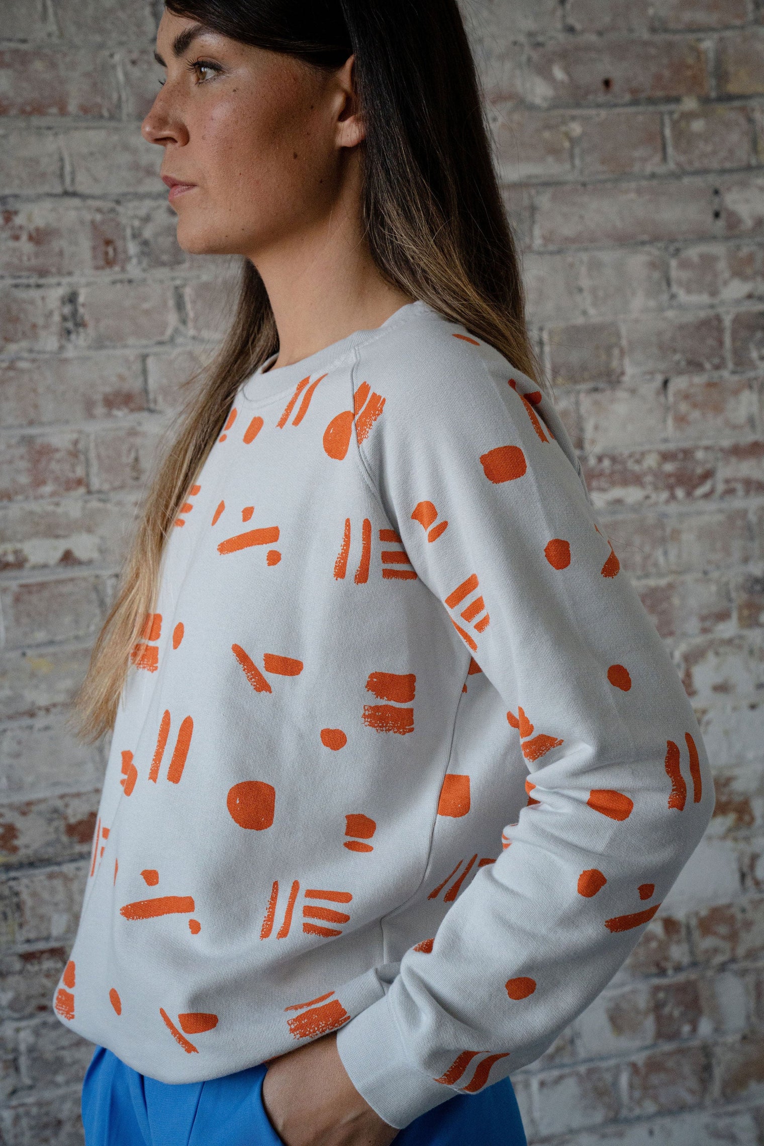 Line Dots sweatshirt Sunshine — Adult Sweatshirt Cub & Pudding