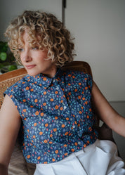 Bloomsbury sleeveless top – Meadow Navy