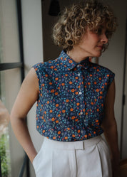 Bloomsbury sleeveless top – Meadow Navy