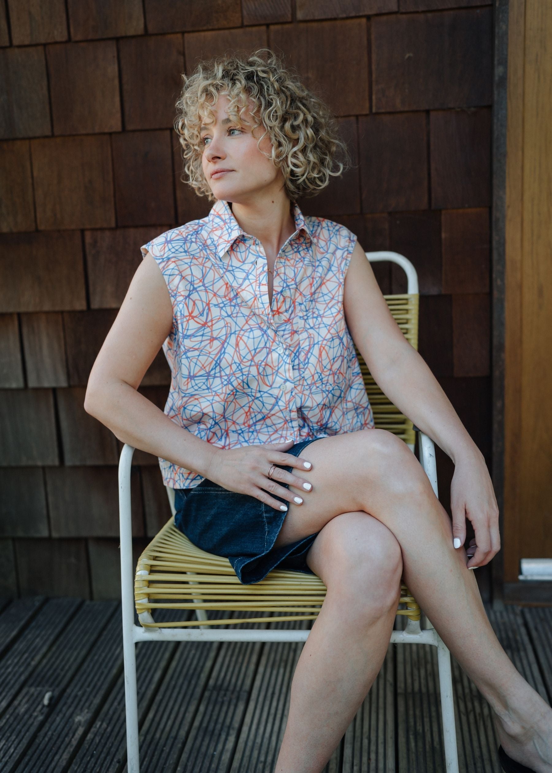 Bloomsbury sleeveless top – Scribble