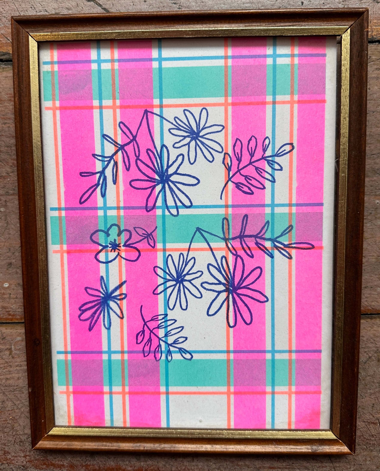 Sorrel flower A5 risograph print