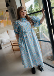 Vita dress – Checkerboard Blue