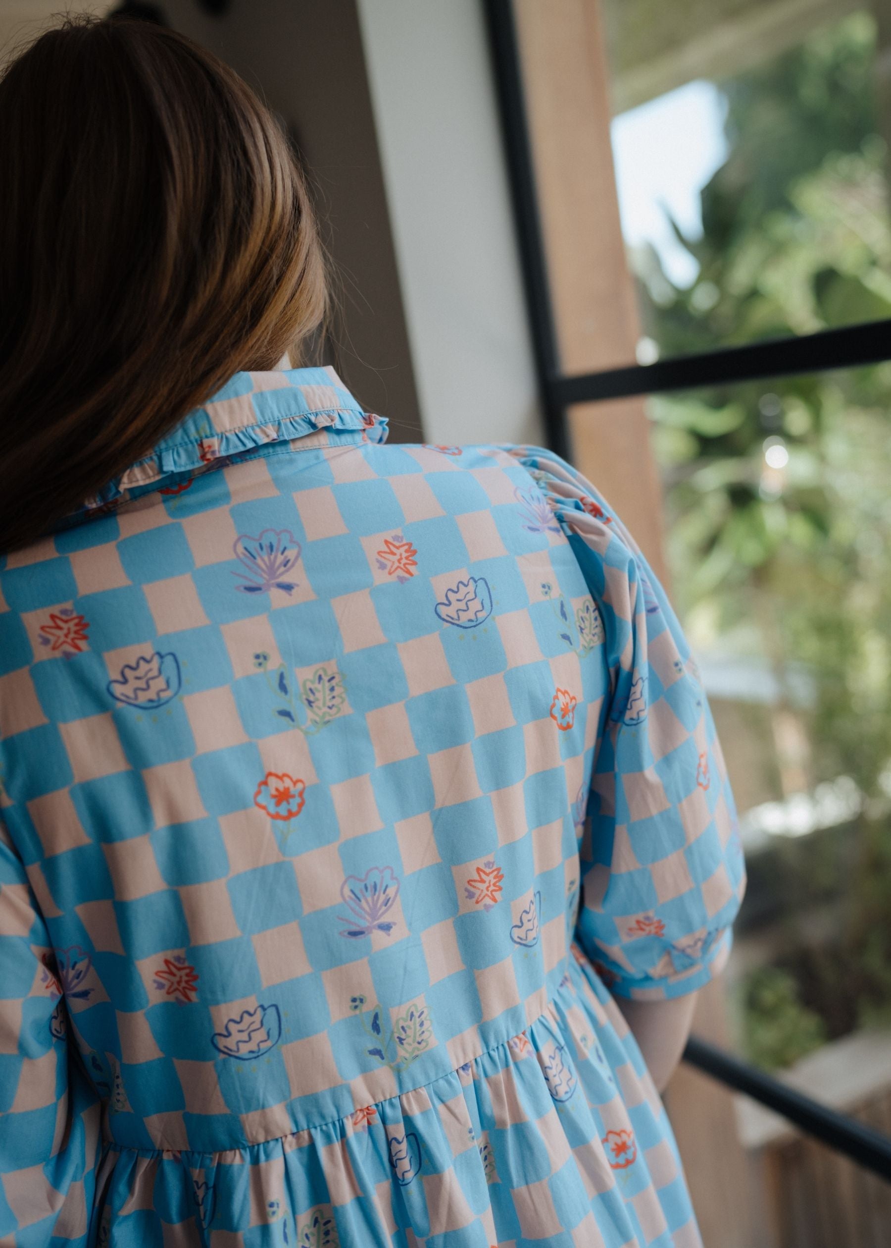 Vita dress – Checkerboard Blue
