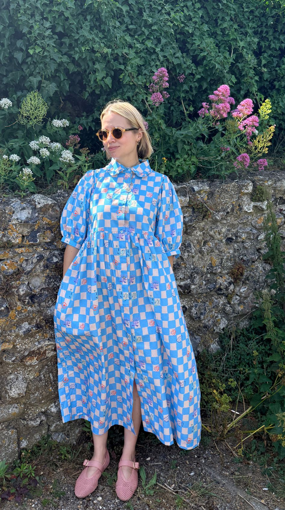 Vita dress – checkerboard blue