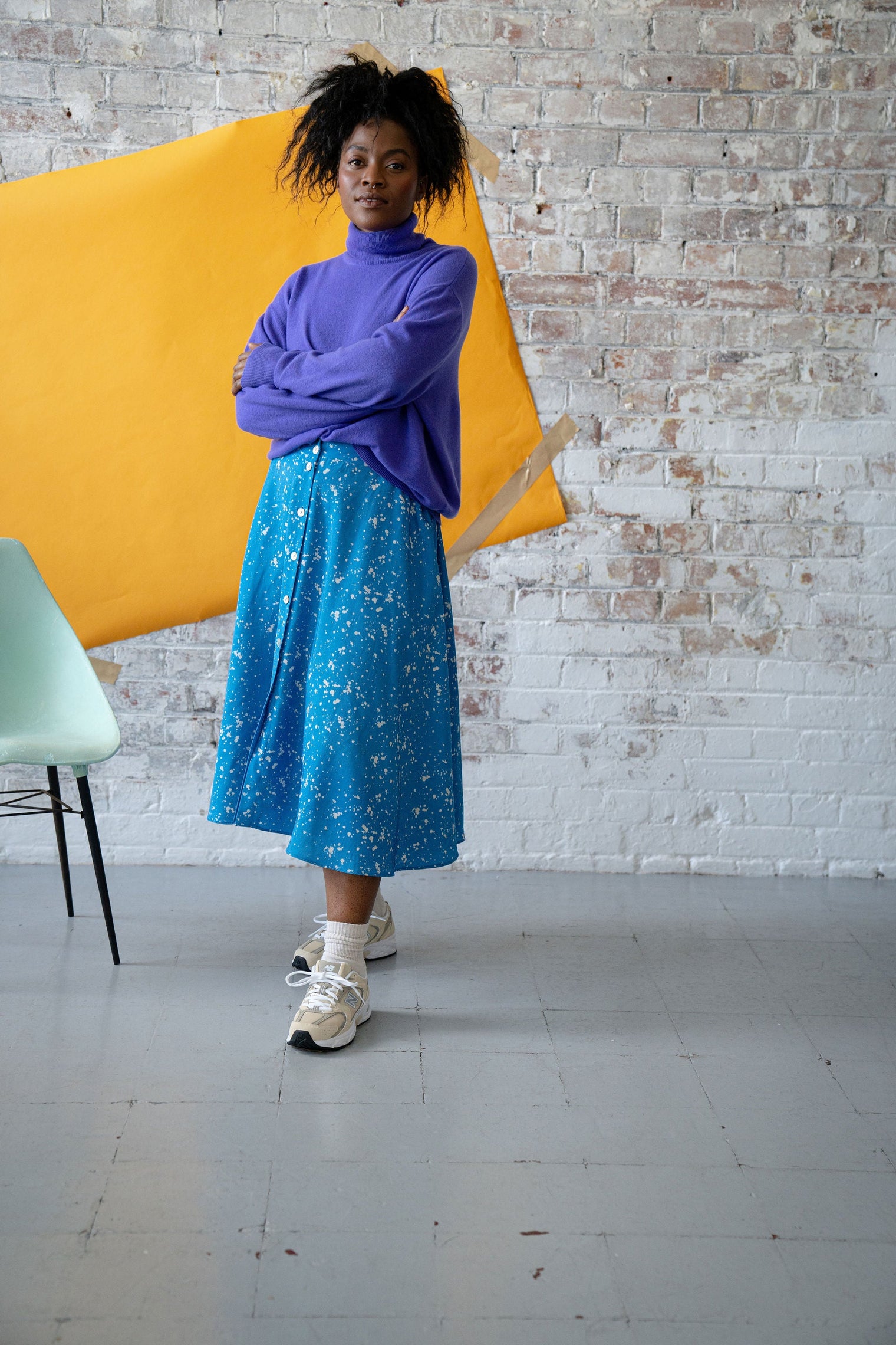 Lamorna Midi Skirt - Blue Skirt Cub & Pudding 