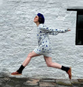 Line Dots sweatshirt Dress - Original Blue Cub & Pudding 