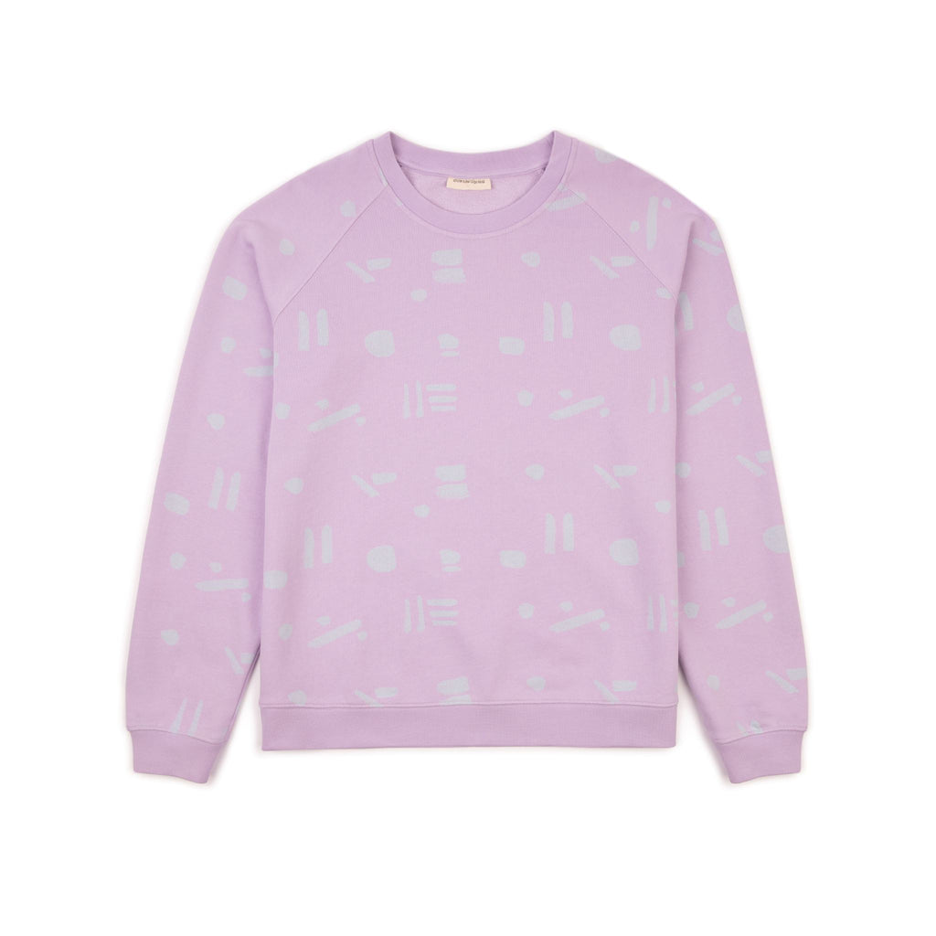 Line Dots Lilac & Grey sweatshirt — Adult Sweatshirt Cub & Pudding 