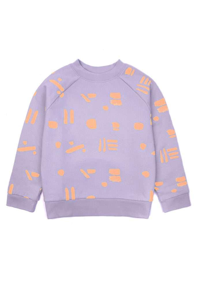 Line Dots Lilac & Sunshine sweatshirt — Adult Sweatshirt Cub & Pudding 